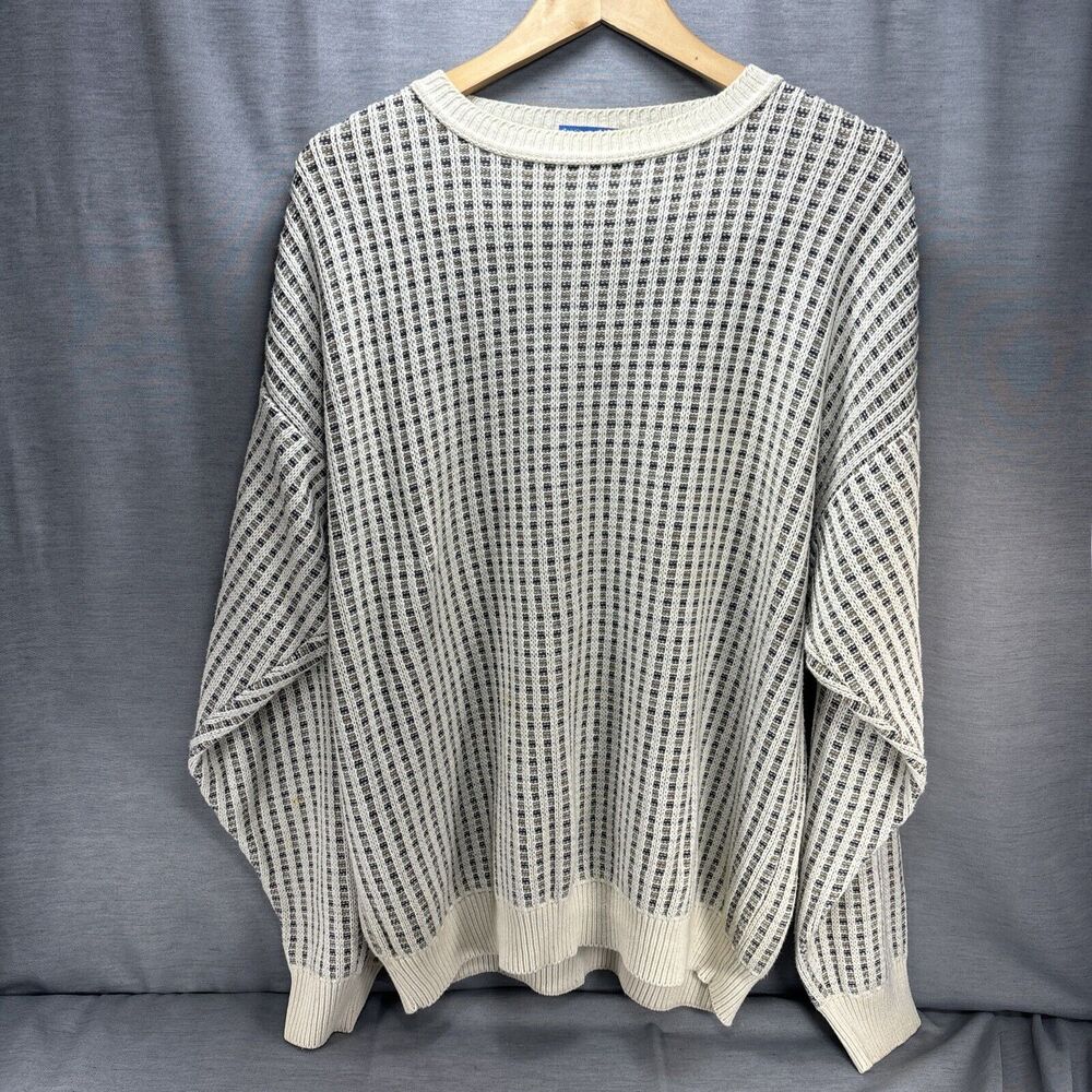 Vintage Pendleton Country Traditionals Cream Knit Crewneck Sweater Mens Large - Picture 1 of 7